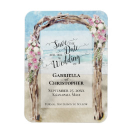 Driftwood Beach Arbor Wedding Save the Date Magneet