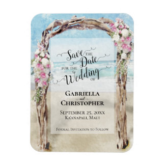 Driftwood Beach Arbor Wedding Save the Date Magneet