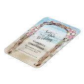 Driftwood Beach Arbor Wedding Save the Date Magneet (Linkerzijde)