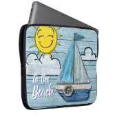 Driftwood Beach design Yacht 13" Laptop Sleeve. Laptop Sleeve (Voorkant Rechts)