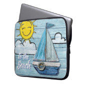Driftwood Beach design Yacht 13" Laptop Sleeve. Laptop Sleeve (Voorkant Links)