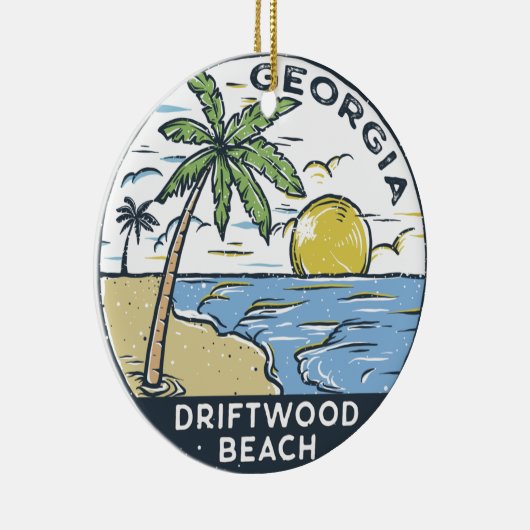 Driftwood Beach Georgia  Keramisch Ornament (Rechts)