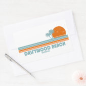 Driftwood Beach Georgia Sun Palm Trees Rechthoekige Sticker (Envelop)