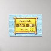 Driftwood Beach House familie teken uitgerekt canv Canvas Afdruk (Voorkant)
