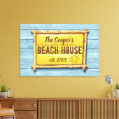 Driftwood Beach House familie teken uitgerekt canv Canvas Afdruk (Insitu (Woonkamer))