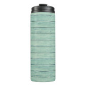 Driftwood Beach ontwerp Thermal Tumbler. Jade Thermosbeker (Voorkant)