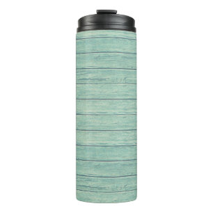 Driftwood Beach ontwerp Thermal Tumbler. Jade Thermosbeker