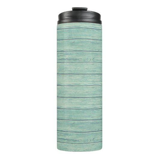 Driftwood Beach ontwerp Thermal Tumbler. Jade Thermosbeker (Voorkant)