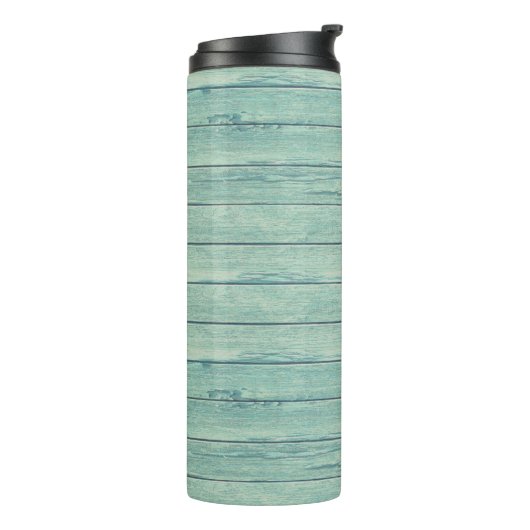 Driftwood Beach ontwerp Thermal Tumbler. Jade Thermosbeker (Gedraaid links)