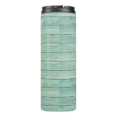 Driftwood Beach ontwerp Thermal Tumbler. Jade Thermosbeker (Achterkant)