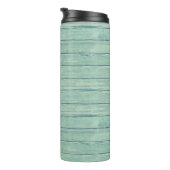 Driftwood Beach ontwerp Thermal Tumbler. Jade Thermosbeker (Geroteerd rechts)