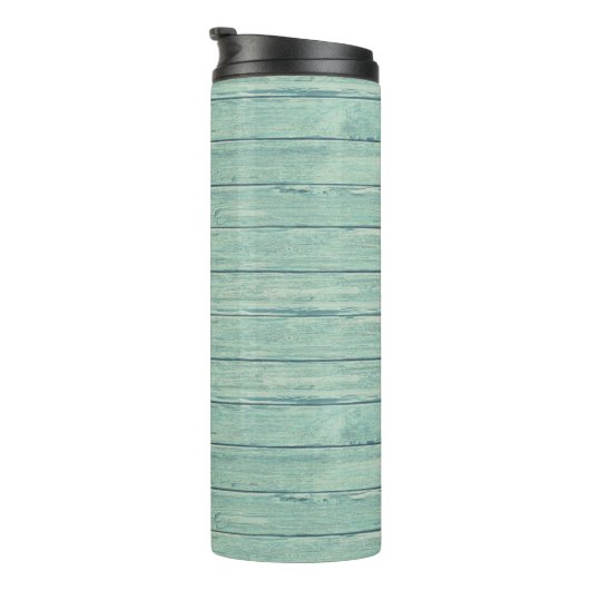 Driftwood Beach ontwerp Thermal Tumbler. Jade Thermosbeker (Geroteerd rechts)