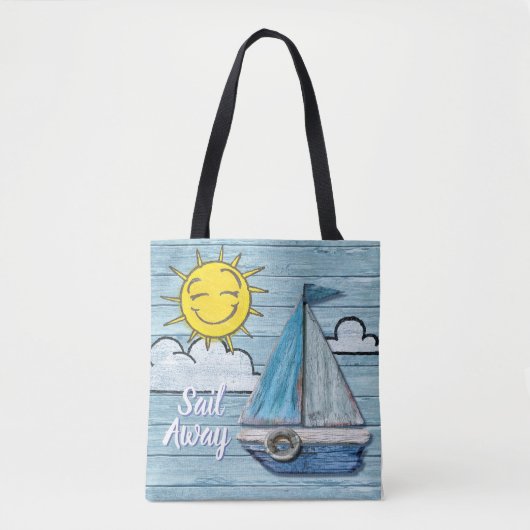Driftwood Beach ontwerp Yacht canvas tas. Tote Bag (Voorkant)