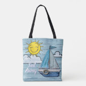 Driftwood Beach ontwerp Yacht canvas tas. Tote Bag (Achterkant)
