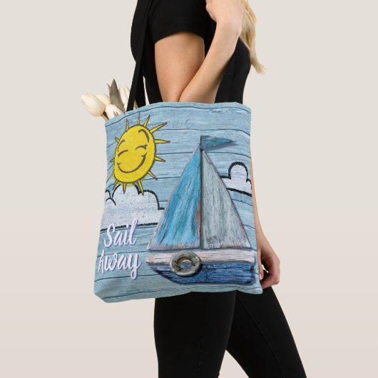Driftwood Beach ontwerp Yacht canvas tas. Tote Bag (Dichtbij)