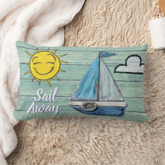 Driftwood Beach ontwerp Yacht Lumbar kussen. Kussen (Deken)