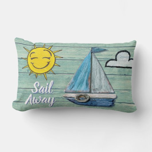 Driftwood Beach ontwerp Yacht Lumbar kussen. Kussen (Voorkant)