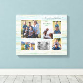 Driftwood Beach Onze kleinkinderen familie 6 foto' Canvas Afdruk (Insitu (Houten vloer))