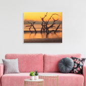 Driftwood Beach op Sunrise Jekyll Island Georgia Canvas Afdruk (Insitu (Woonkamer))