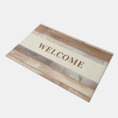 Driftwood beige bruin welkom deurmat (Schuin)