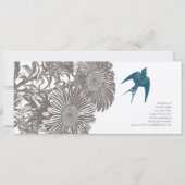 Driftwood  Bloem en Blauwgroen vogelhuwelijk Kaart (Voorkant)