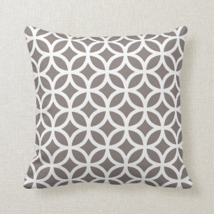 Driftwood Brown Geometric Pattern Pillow Kussen