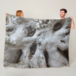 Driftwood Burl Abstract Fleece Deken