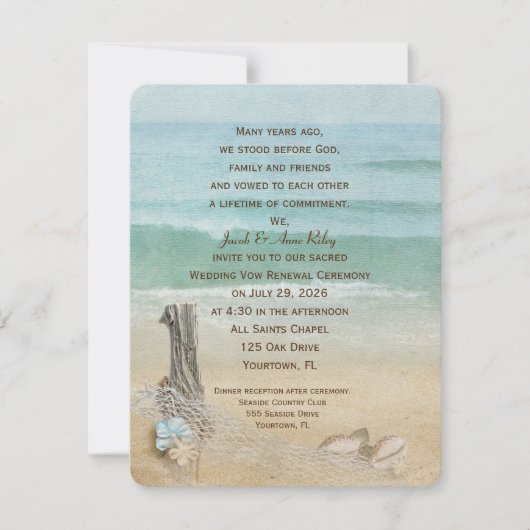 driftwood en zeemannen Vow Renewal Kaart (Voorkant)