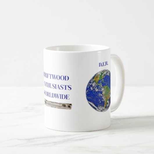 DRIFTWOOD ENTHUSIASTS WORLDWIDE. COFFEE MUG KOFFIEMOK (Voorkant rechts)