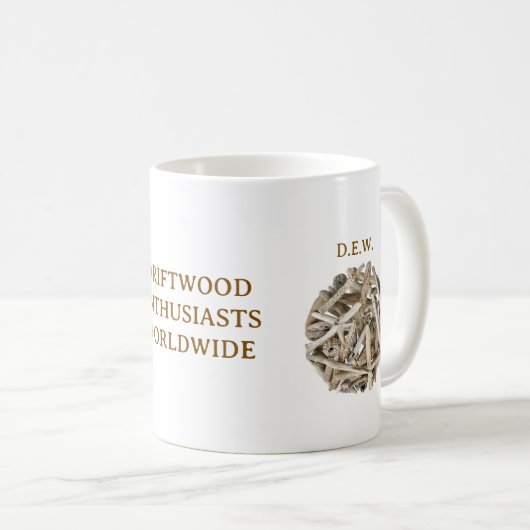 DRIFTWOOD ENTHUSIASTS WORLDWIDE. D.E.W. MUG KOFFIEMOK (Voorkant rechts)