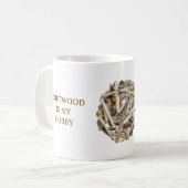 DRIFTWOOD-GEÏNSPIREERDE WITTE KERAMISCHE MOK (Voorkant links)
