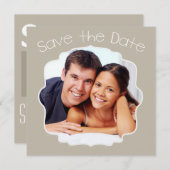 Driftwood Gele Foto Modern Save the Date (Voorkant / Achterkant)