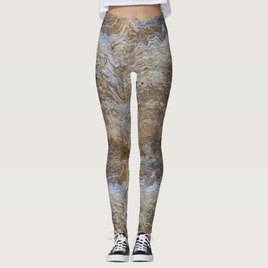 Driftwood Grain Foto Bruin Rustic Woodgrain Leggings (Voorkant)