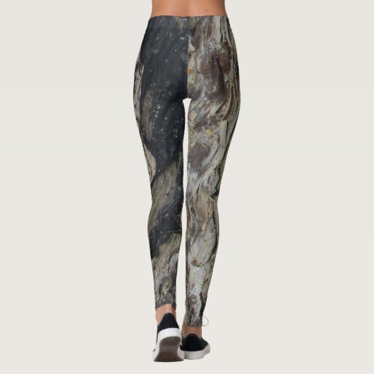Driftwood Grain Pattern Foto Rustic Woodgrain Leggings (Achterkant)