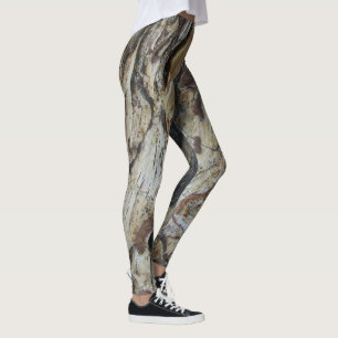 Driftwood Grain Pattern Foto Rustic Woodgrain Leggings