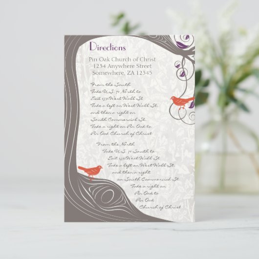 Driftwood Gray Coral Oranje Tree Direction Kaart (Staand voorkant)