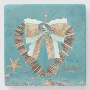 Driftwood Heart Valentine Day Stenen Onderzetter