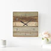 Driftwood in de olijfmuur vierkante klok (Huis)