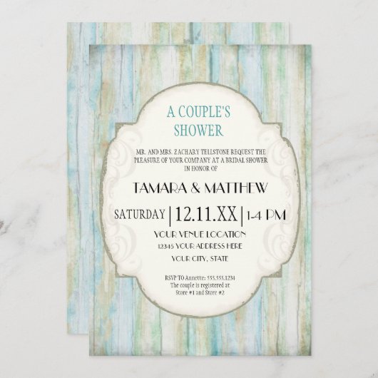 Driftwood Ocean Beach Coastal Seashore Weddenschap Kaart (Voorkant / Achterkant)