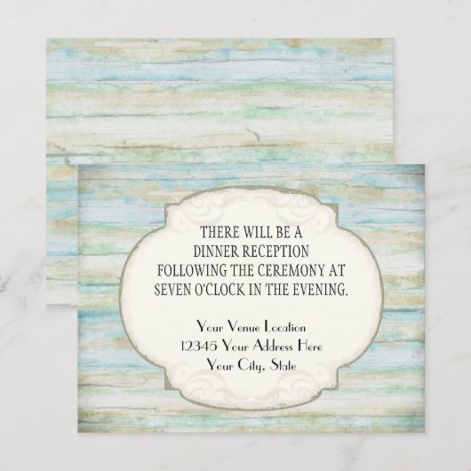 Driftwood Ocean Beach Coastal Seashore Weddenschap Kaart (Voorkant / Achterkant)