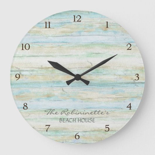 Driftwood Ocean Beach House Coastal Seashore Grote Klok (Voorkant)