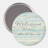 Driftwood Ocean Beach House Coastal Seashore Magneet (Voorkant / Achterkant)