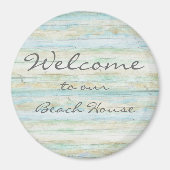 Driftwood Ocean Beach House Coastal Seashore Magneet (Voorkant)