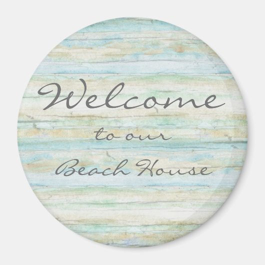 Driftwood Ocean Beach House Coastal Seashore Magneet (Voorkant)