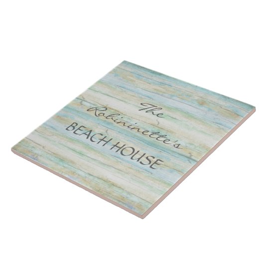Driftwood Ocean Beach House Coastal Seashore Tegeltje (Zijkant)