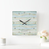 Driftwood Ocean Beach House Coastal Seashore Vierkante Klok (Huis)