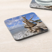 driftwood op de korte ijskast van Frans strand Drankjes Onderzetter (Linkerzijde)