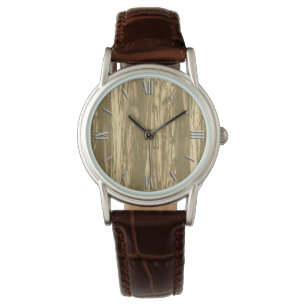 Driftwood patroon - cacaobruin en tint horloge