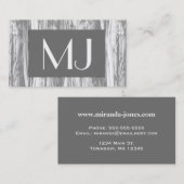 Driftwood patroon - grijs / grijs en wit visitekaartje (Voorkant / Achterkant)