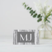 Driftwood patroon - grijs / grijs en wit visitekaartje (Staand voorkant)